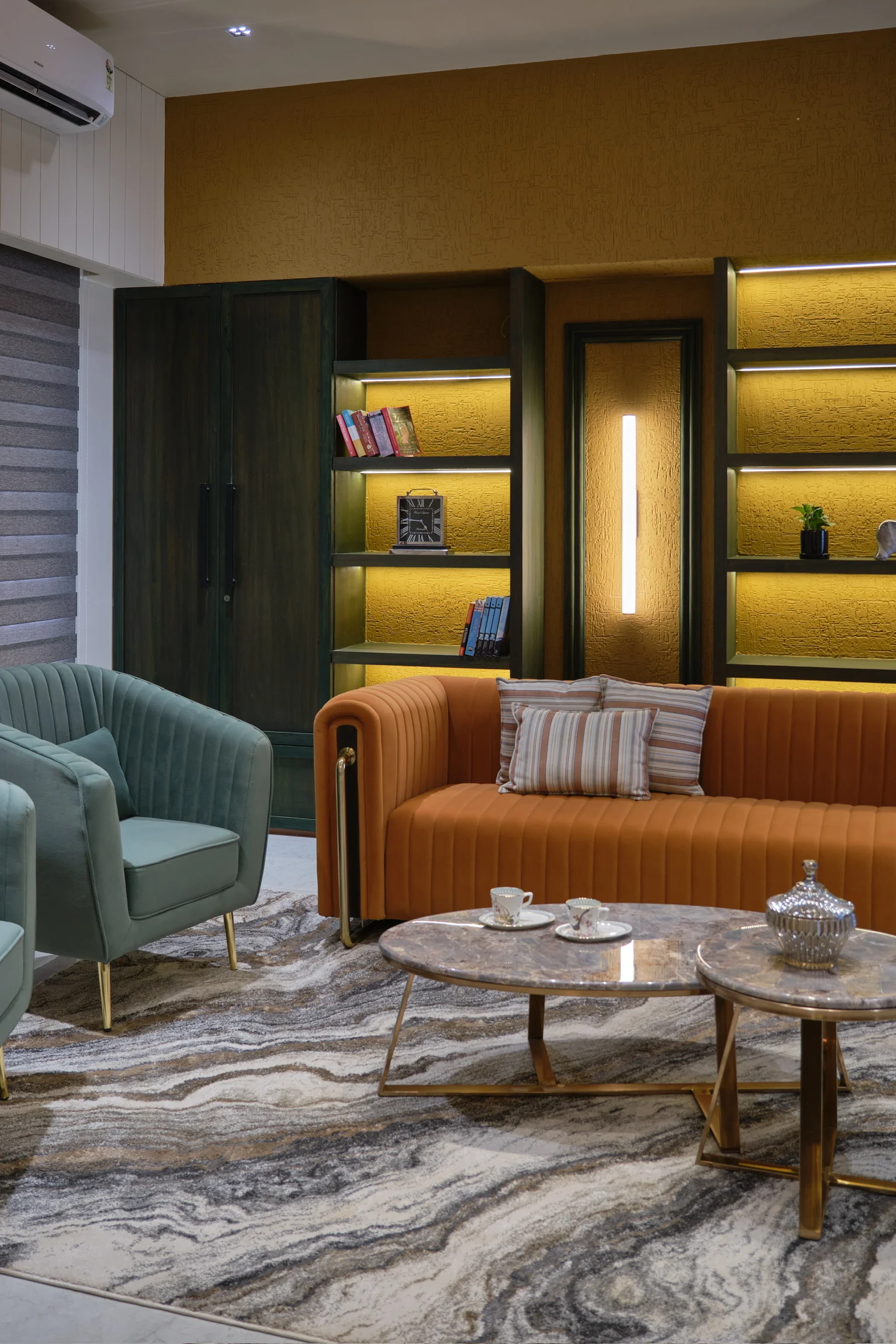 AMK design team curating materials and textures for a bespoke residential project